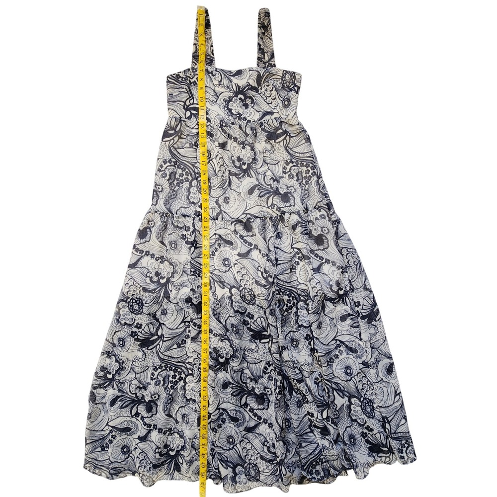 Ted Baker London Adlinah Blue Floral Paisley Chiffon Maxi Dress Size 1 US 4 - Picture 7 of 11
